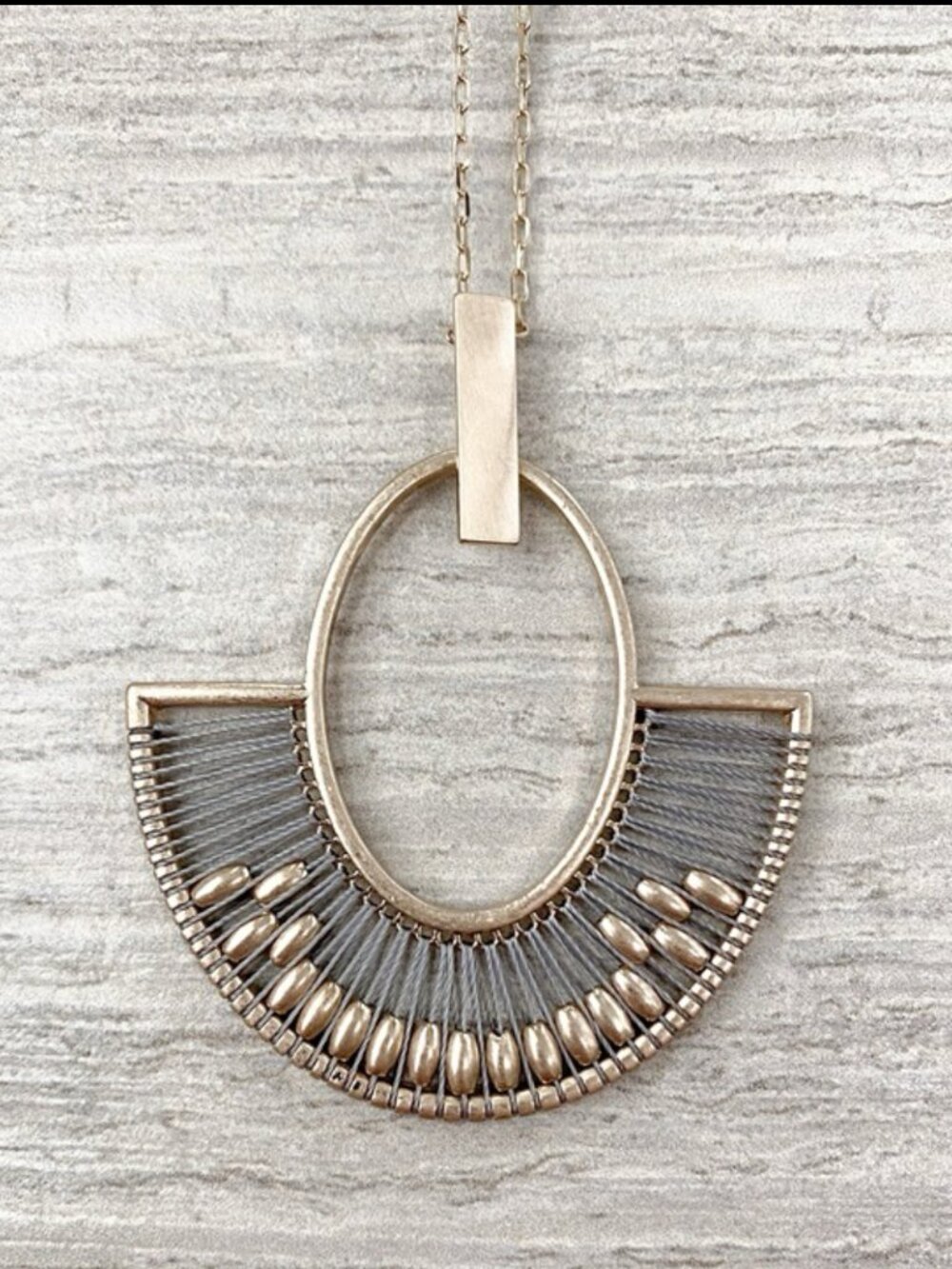 Taupe Fan Necklace